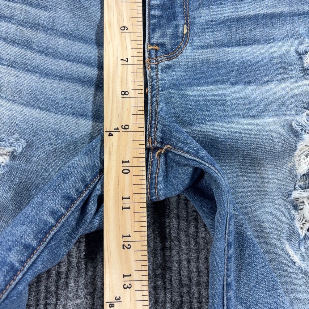 American Eagle Artist Crop Jeans Women 14 Blue Distressed Super Super Stretch - Picture 4 of 14